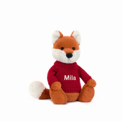 Jellycat Bashful Vos Cub with Red Jumper | LR6795234